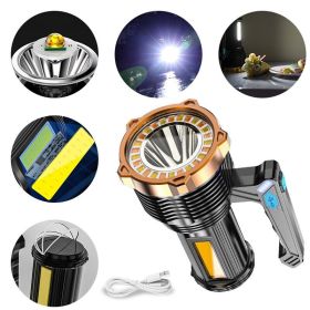 Rechargeable LED Flashlight, 8 Mode Searchlight, Spotlight, Portable, Super Bright (Color: Black) Rechargeable LED Flashlight, 8 Mode Searchlight, Spotlight, Portable, Super Bright (Color: Black)